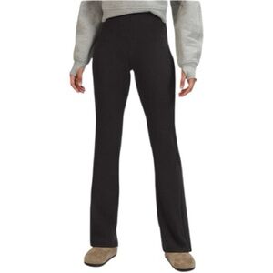 Lululemon Brushed Softstreme Ribbed Zip Flared Pant 32.5" Black Womens 10